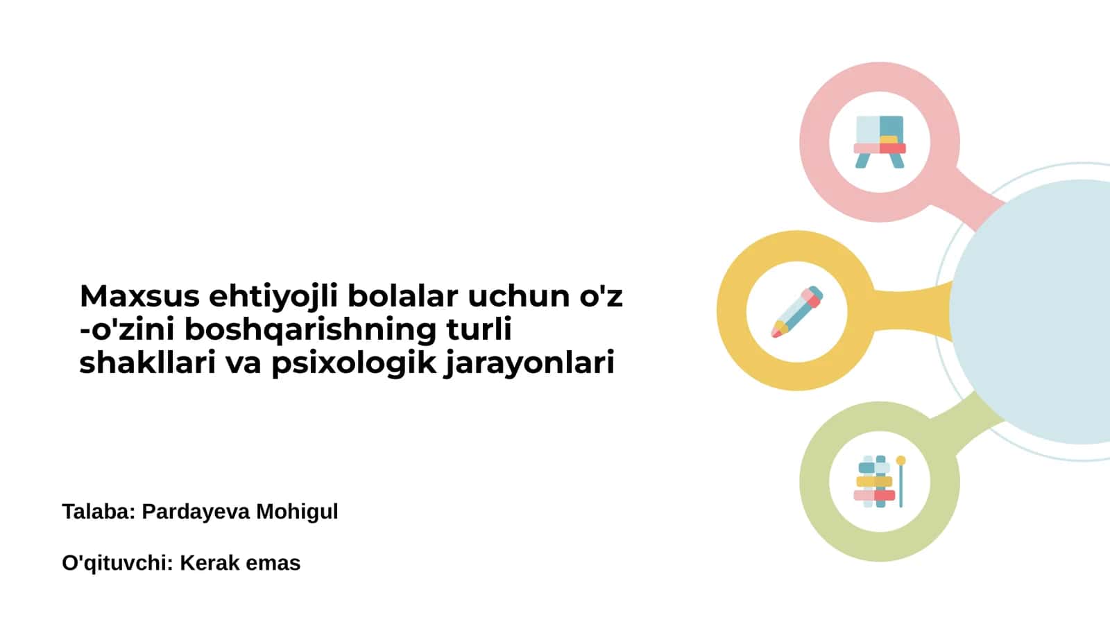 Maxsus ehtiyojli bolalar uchun o'z-o'zini boshqarish 1