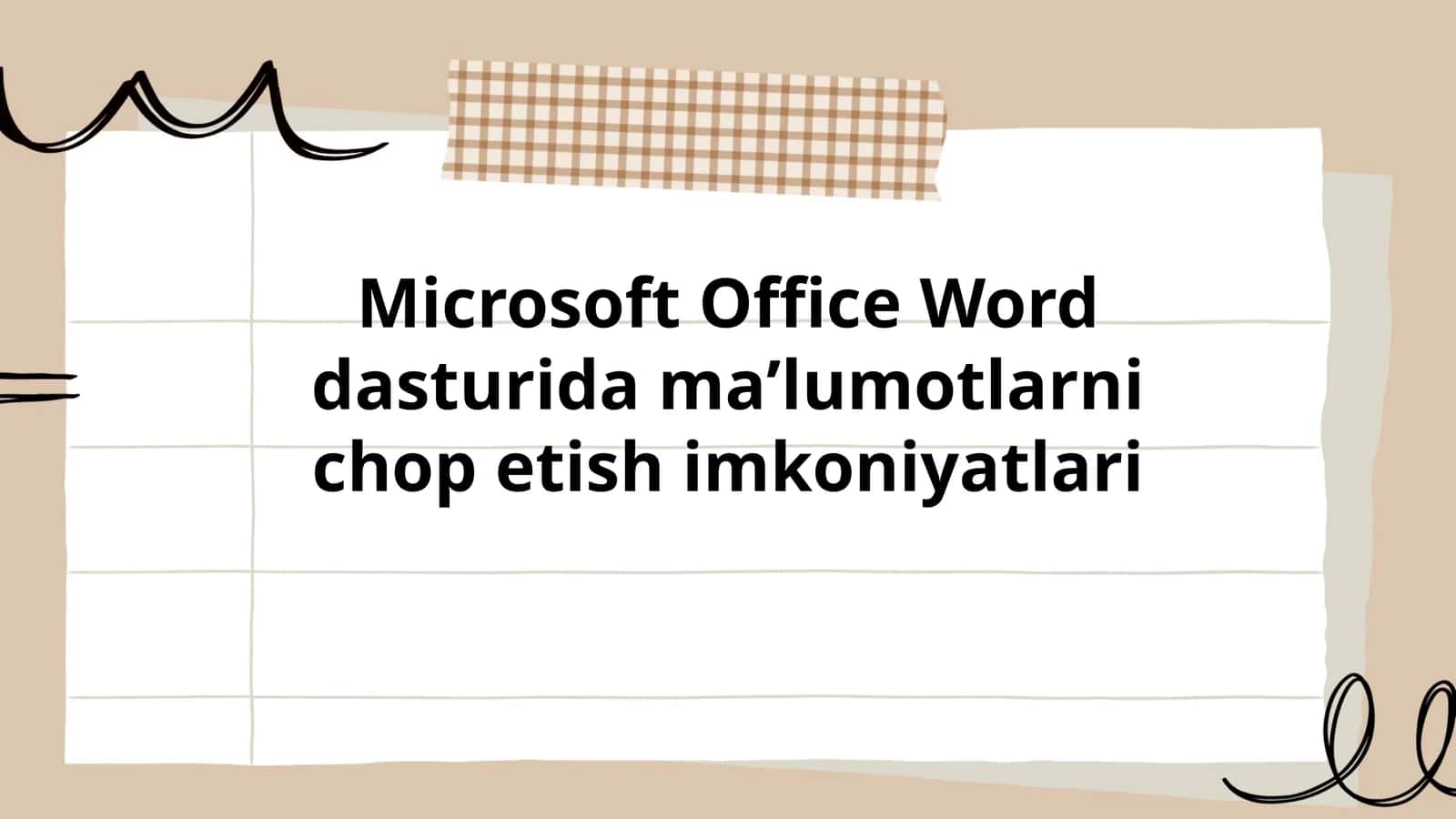 Microsoft Office Word dasturida maʼlumotlarni chop etish imkoniyatlari 1