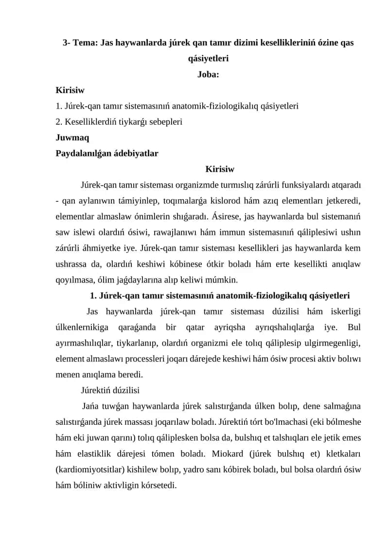 Júrek-qan tamır sisteması anatomiyası 1
