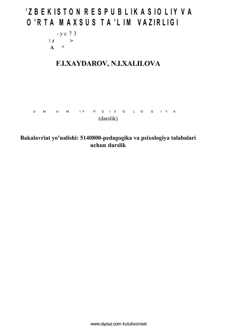 Umumiy psixologiya (darslik) 1