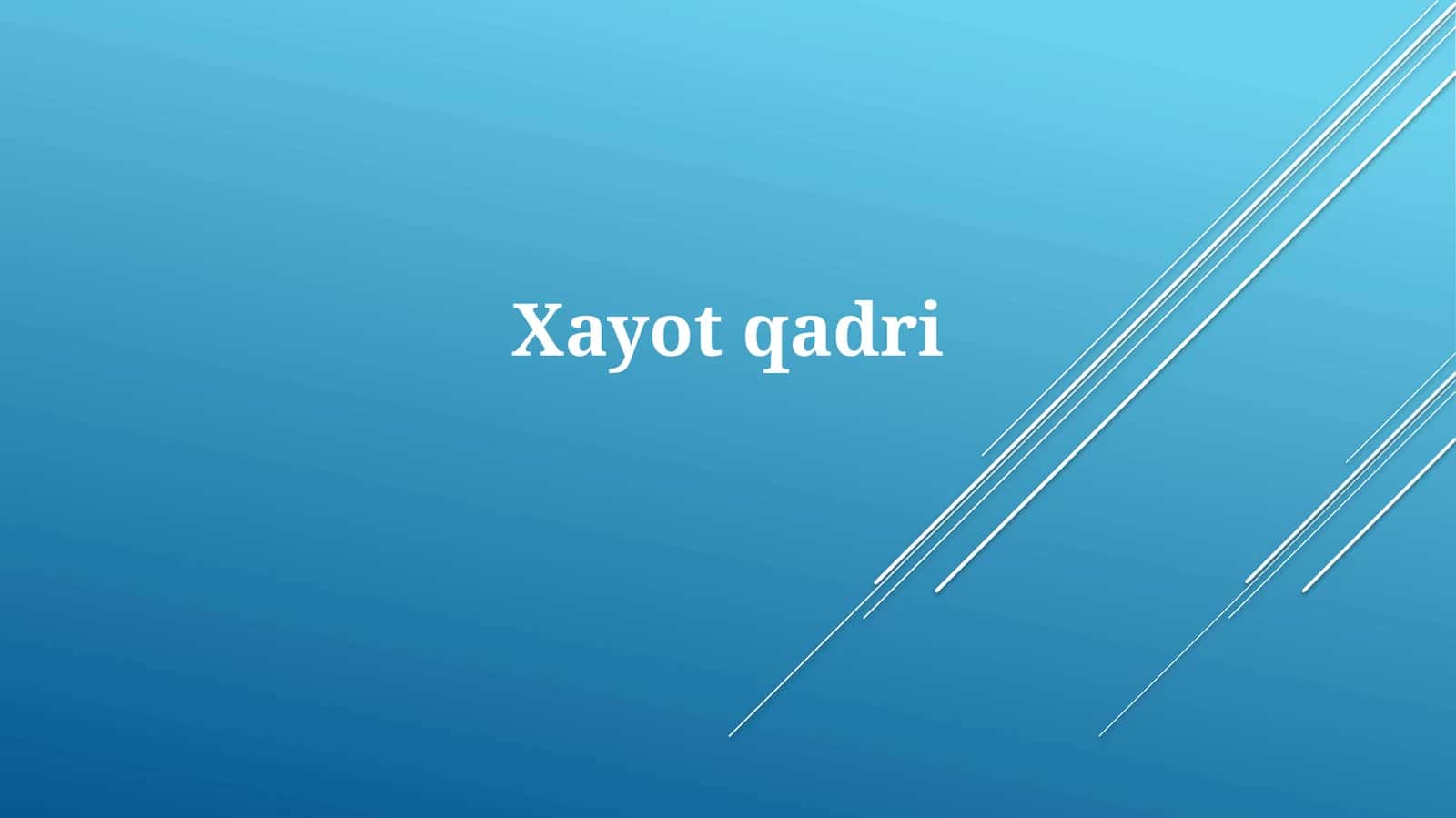 Tajriba Qiymati 1