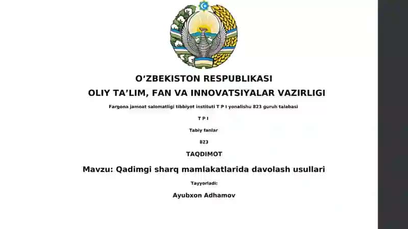 Qadimgi sharq mamlakatlarida davolash usullari