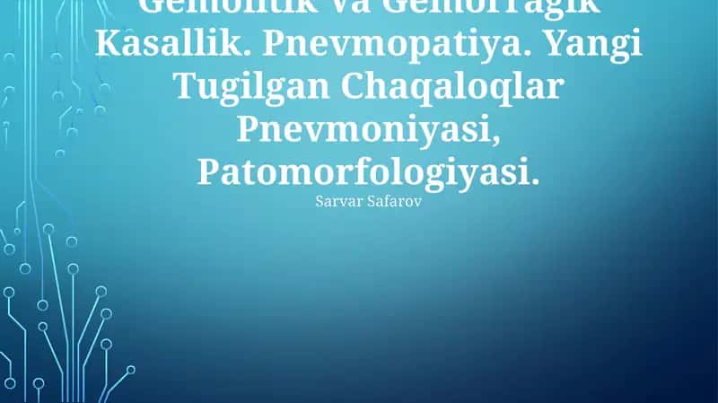 Yangi Tugilgan Chaqaloqlar Pnevmoniyasi 1