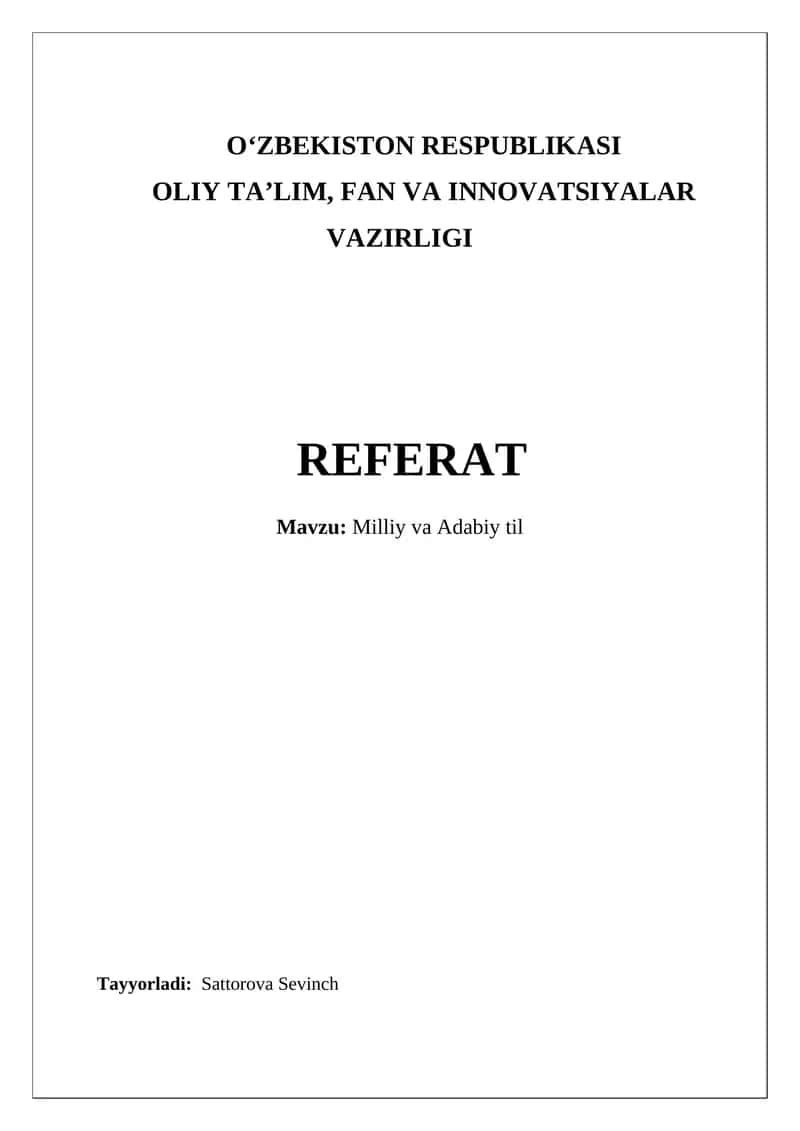 Milliy va Adabiy til 1