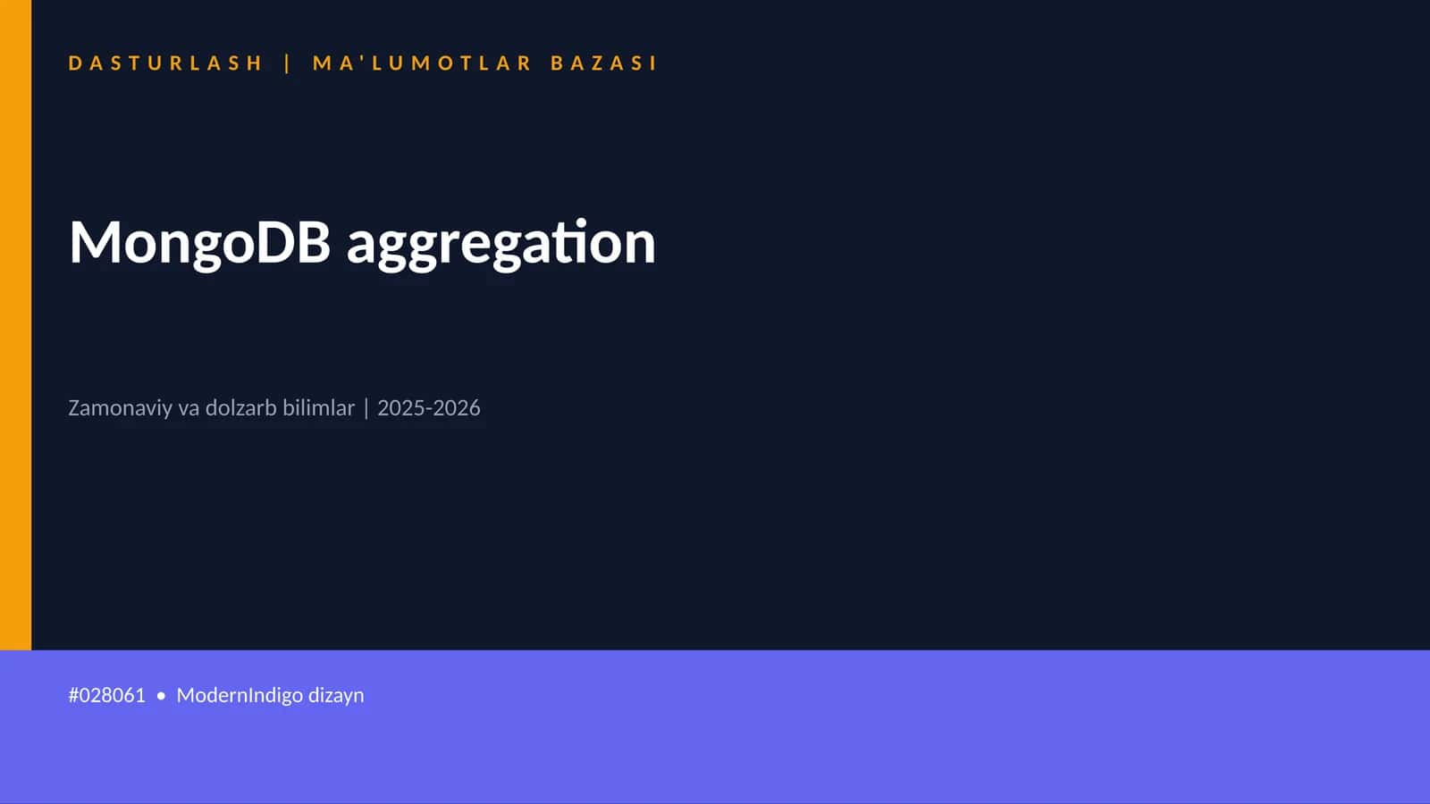 MongoDB aggregation 1