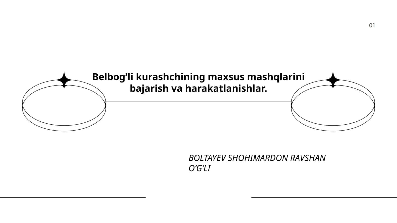 Belbog‘li kurashchining maxsus mashqlarini bajarish va harakatlanishlar 1