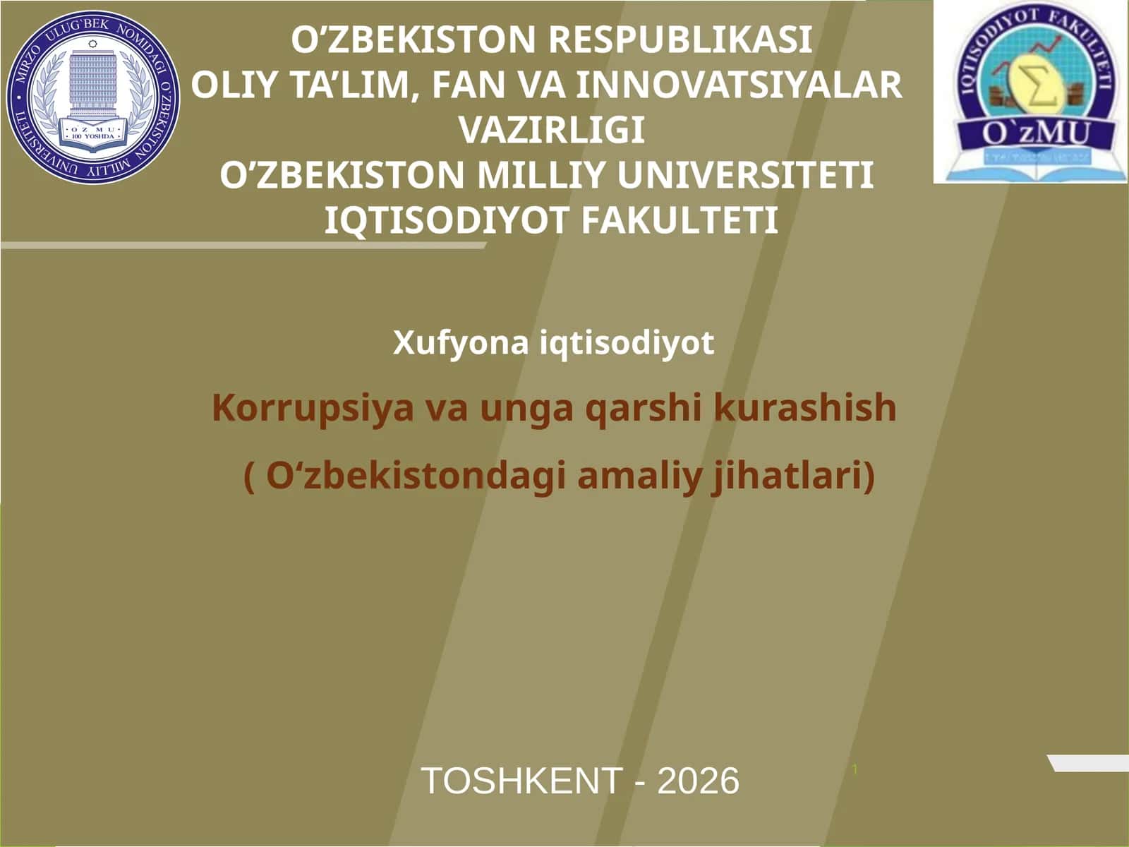 Korrupsiya va unga qarshi kurash. 1
