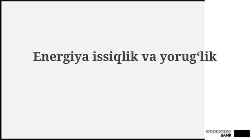 Energiya: Issiqlik va Yorug'lik Asoslari 1