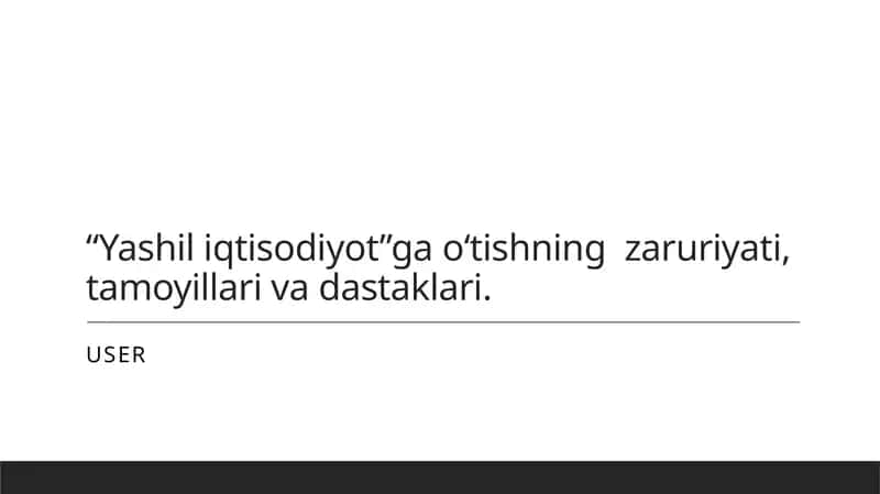 Yashil iqtisodiyot 1