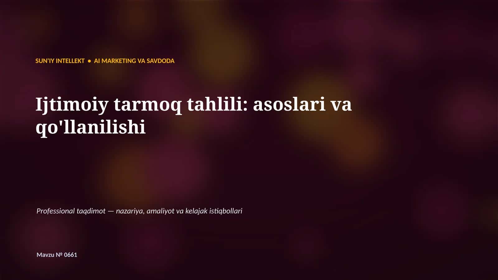 SUN'IY INTELLEKT • AI MARKETING VA SAVDODA 1