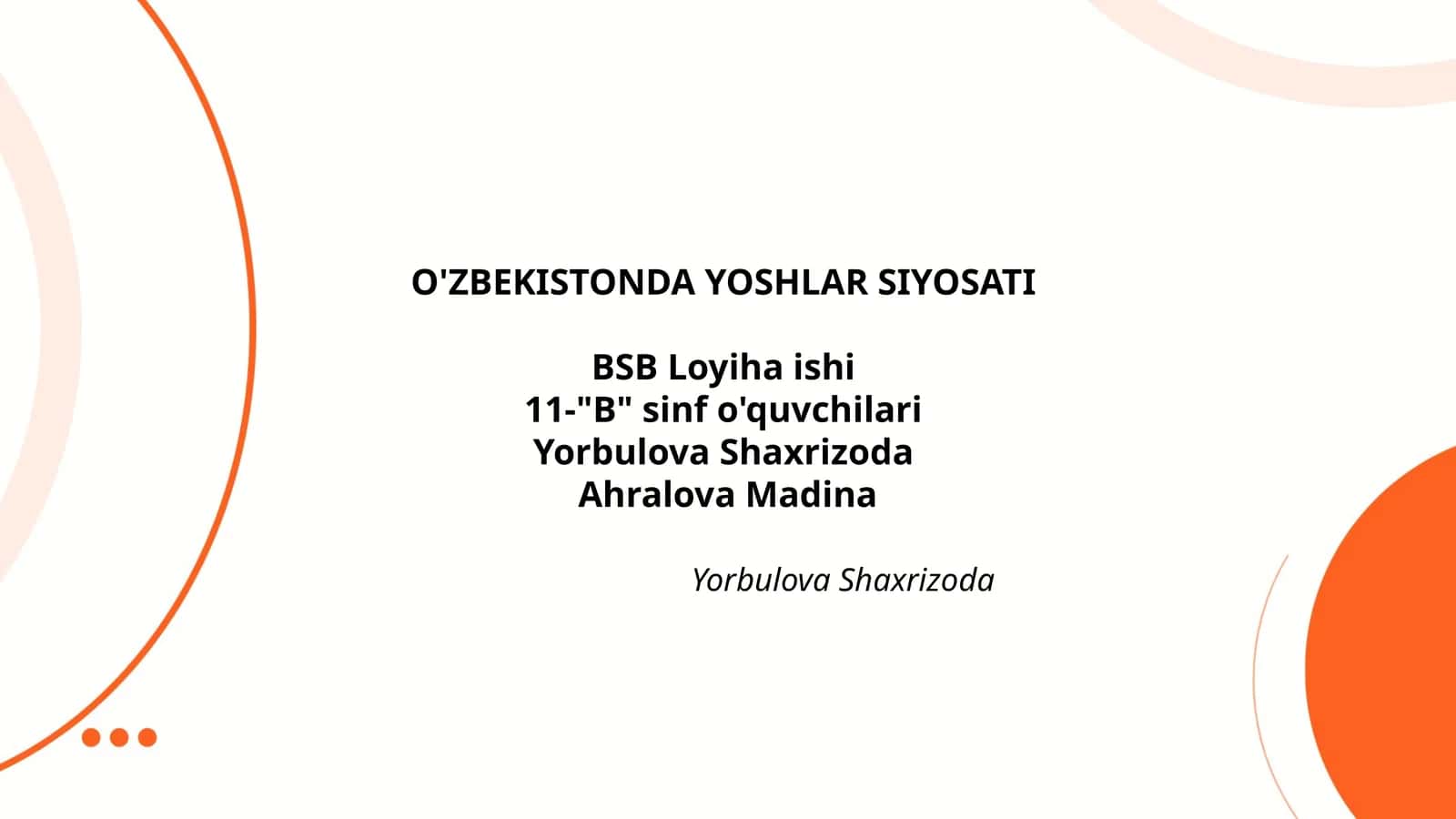 O'ZBEKISTONDA YOSHLAR SIYOSATI 1