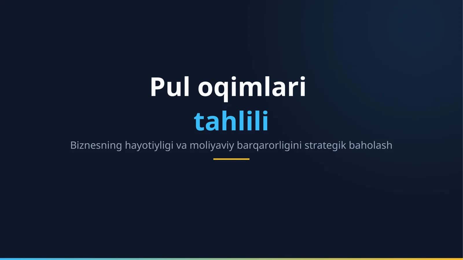 Pul oqimlari tahlili 1