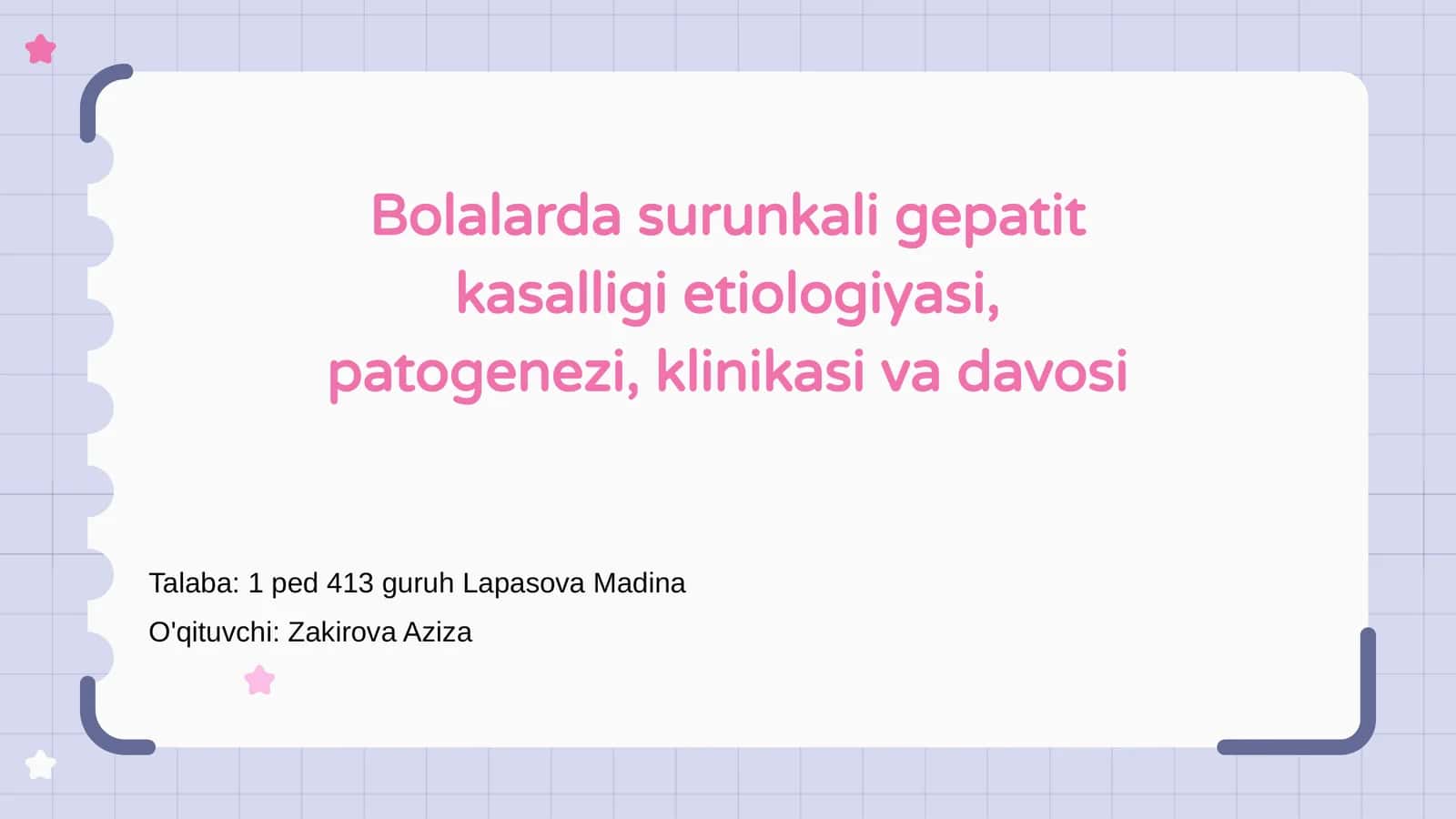 Bolalarda surunkali gepatit kasalligi etiologiyasi, patogenezi, klinikasi va davosi 1