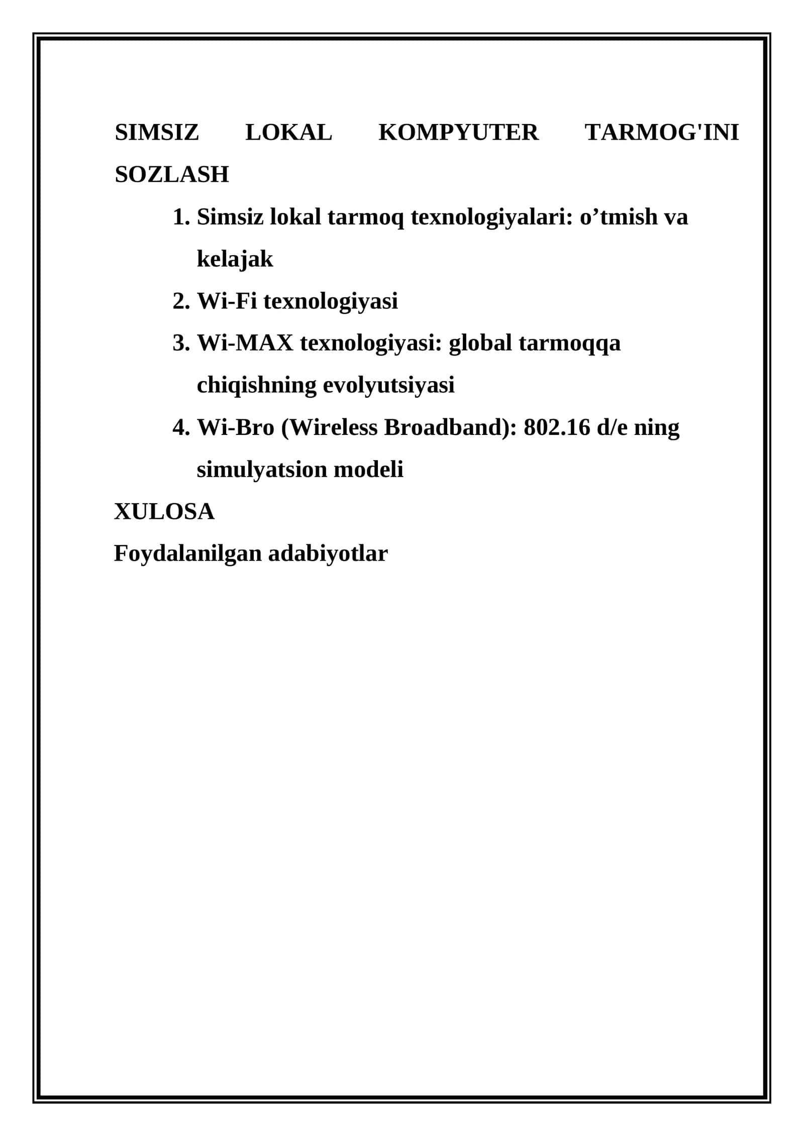 Simsiz lokal kompyuter tarmoqini sozlash 1