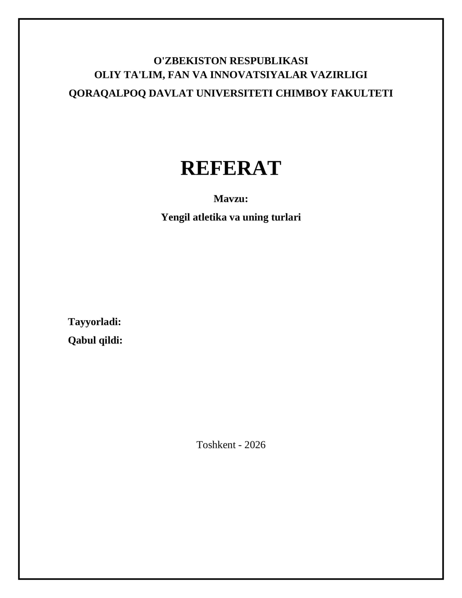 Yengil atletika va uning turlari 1