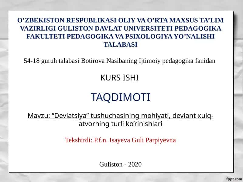 "Deviatsiya" 1