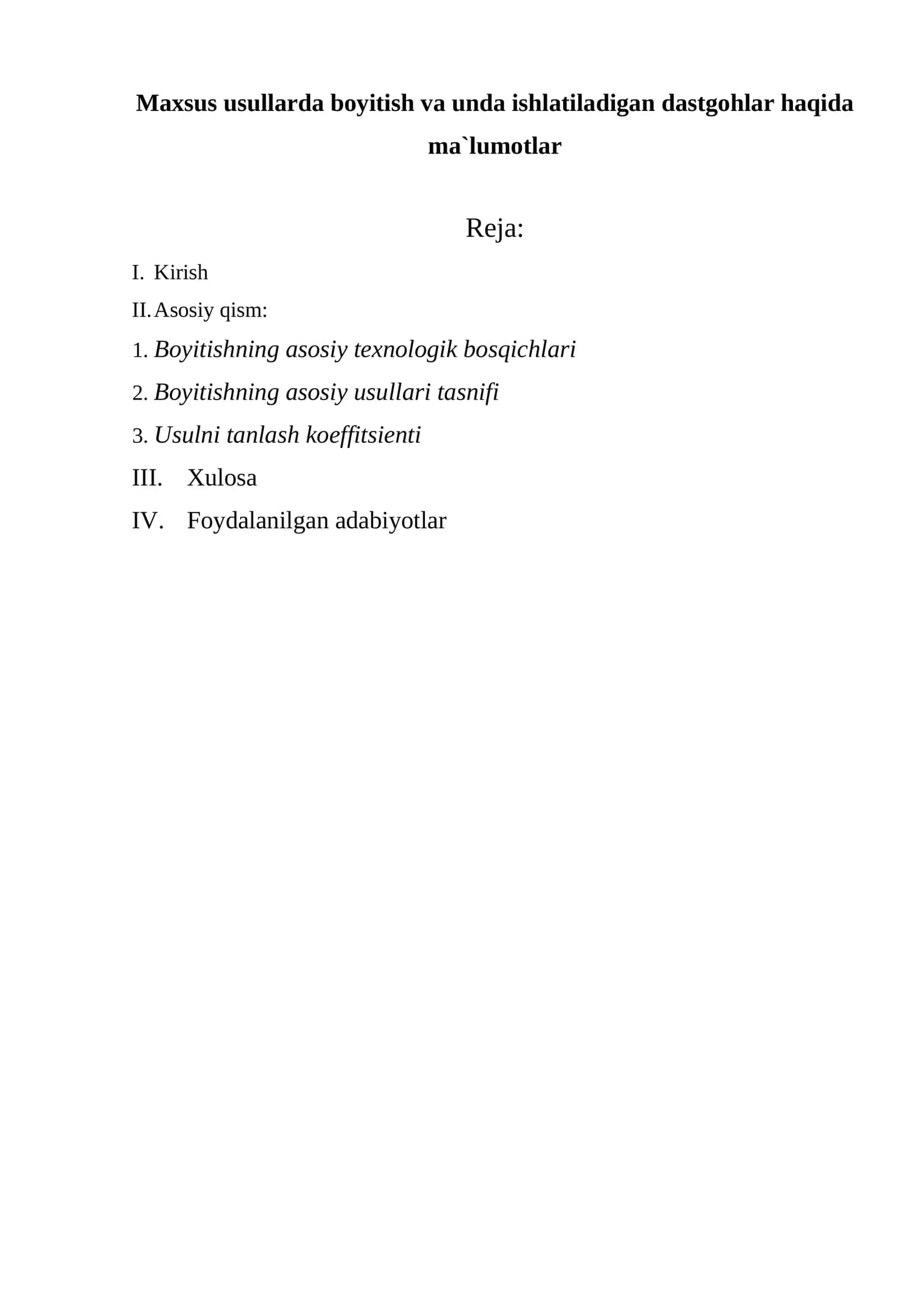 Maxsus usullarda boyitish va unda ishlatiladigan dastgohlar haqida ma`lumotlar 1