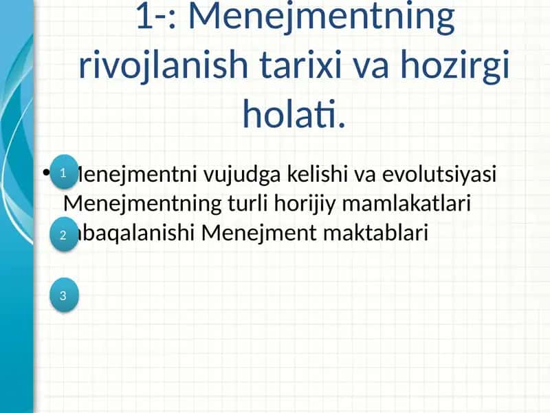 Menejmentni vujudga kelishi va evolutsiyasi 1