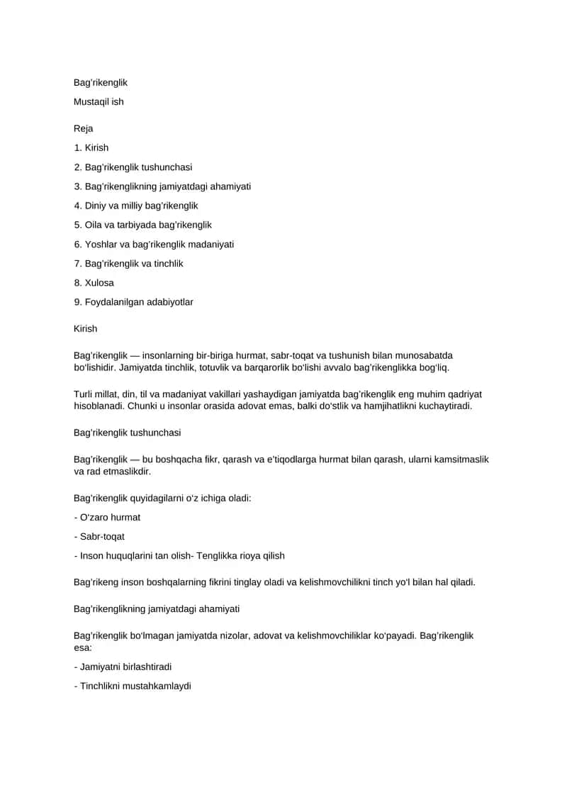 Bag’rikenglik 1