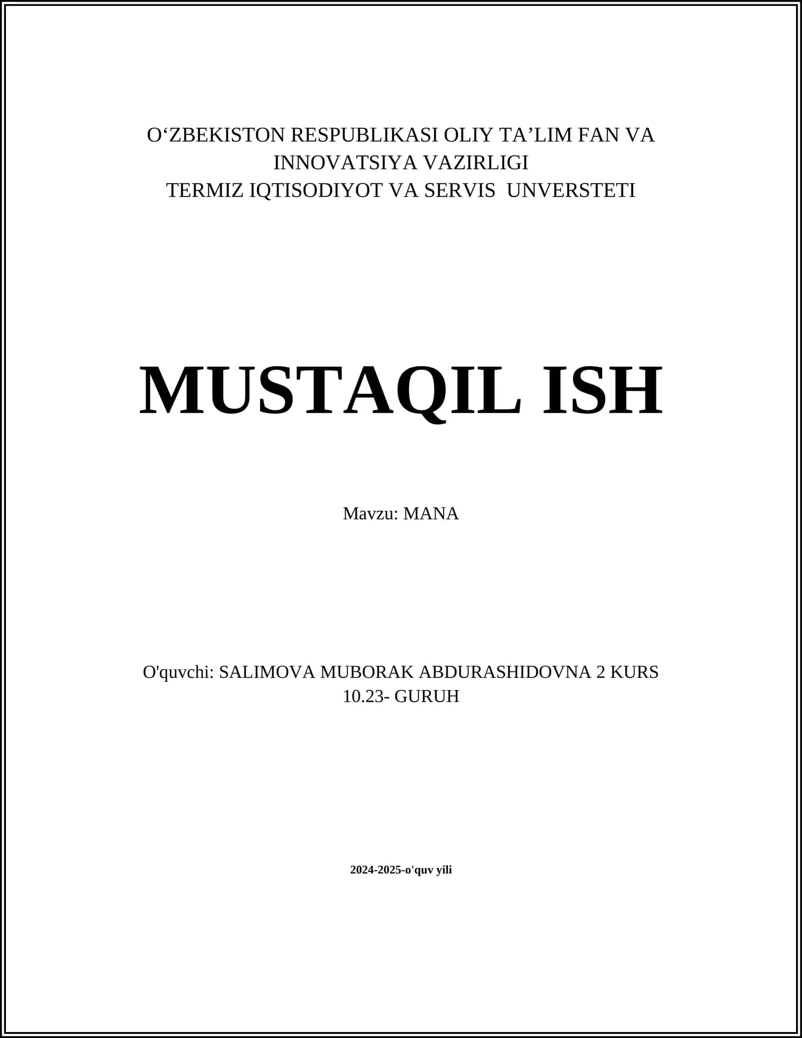 MANA tizimlari 1