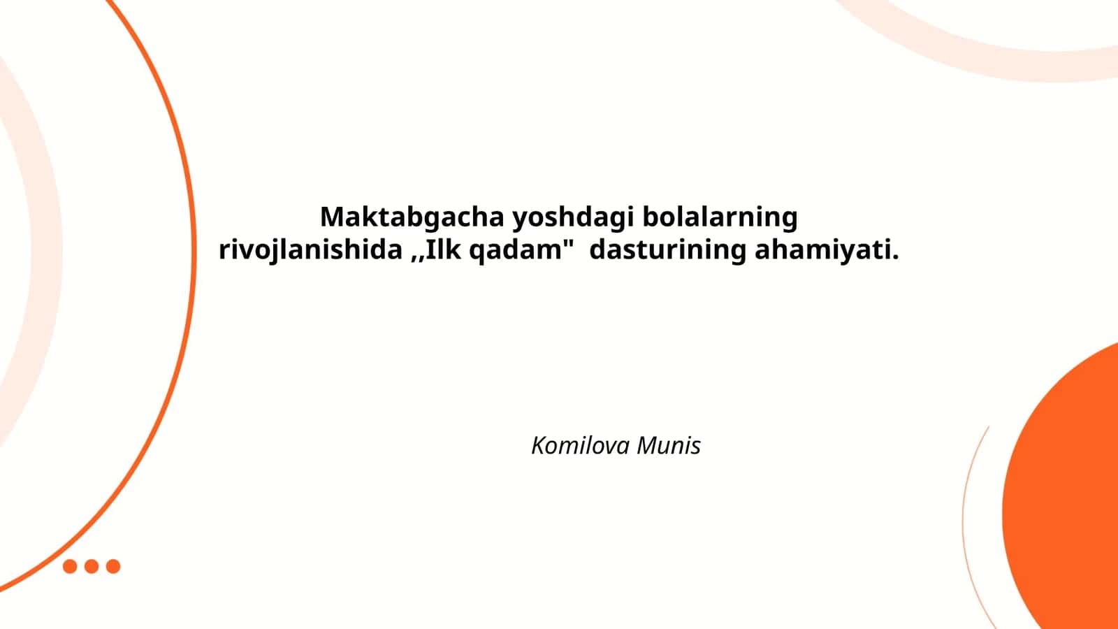 Ilk qadam dasturi 1