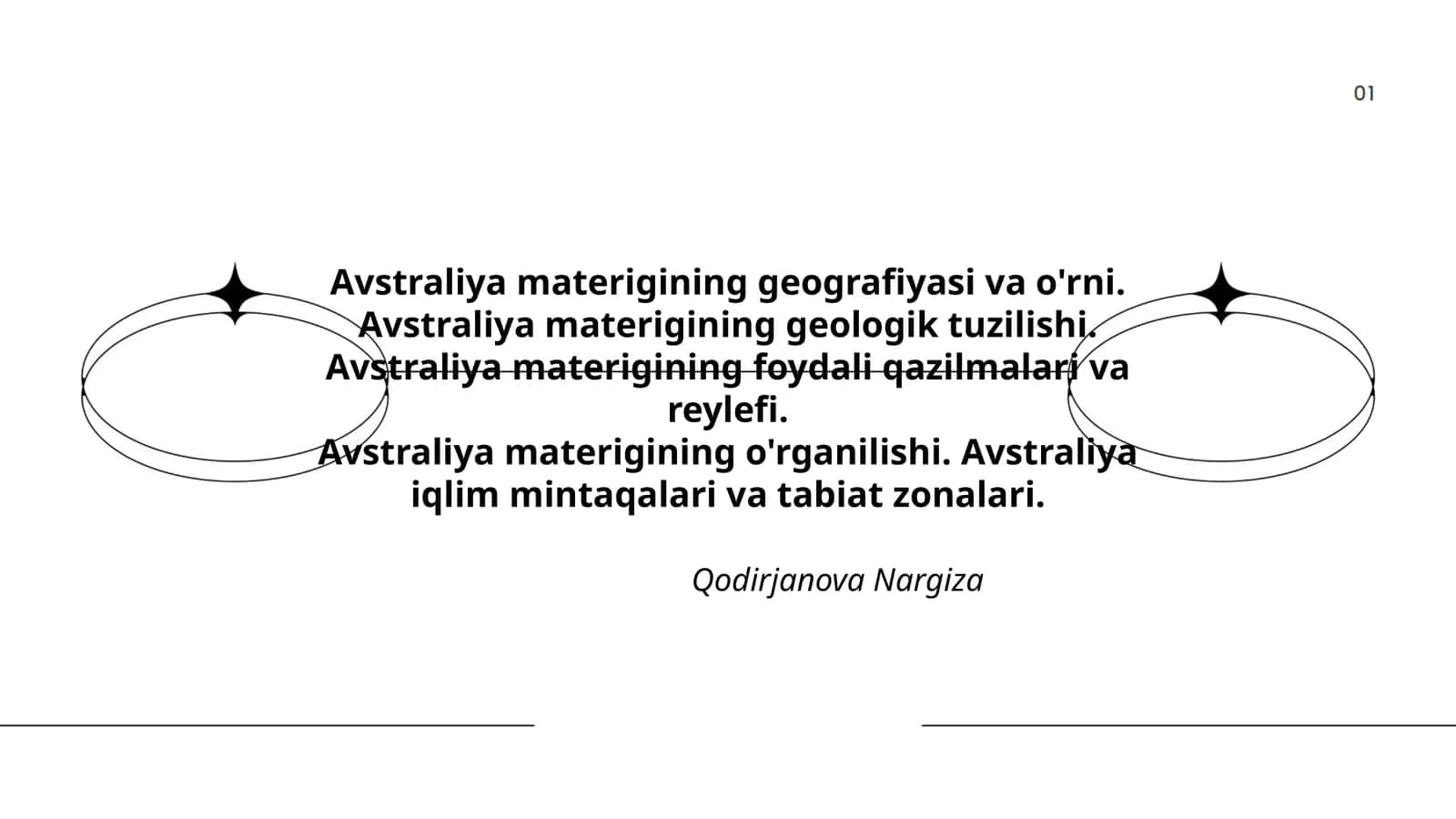 Avstraliya materigining geografiyasi va o'rni 1