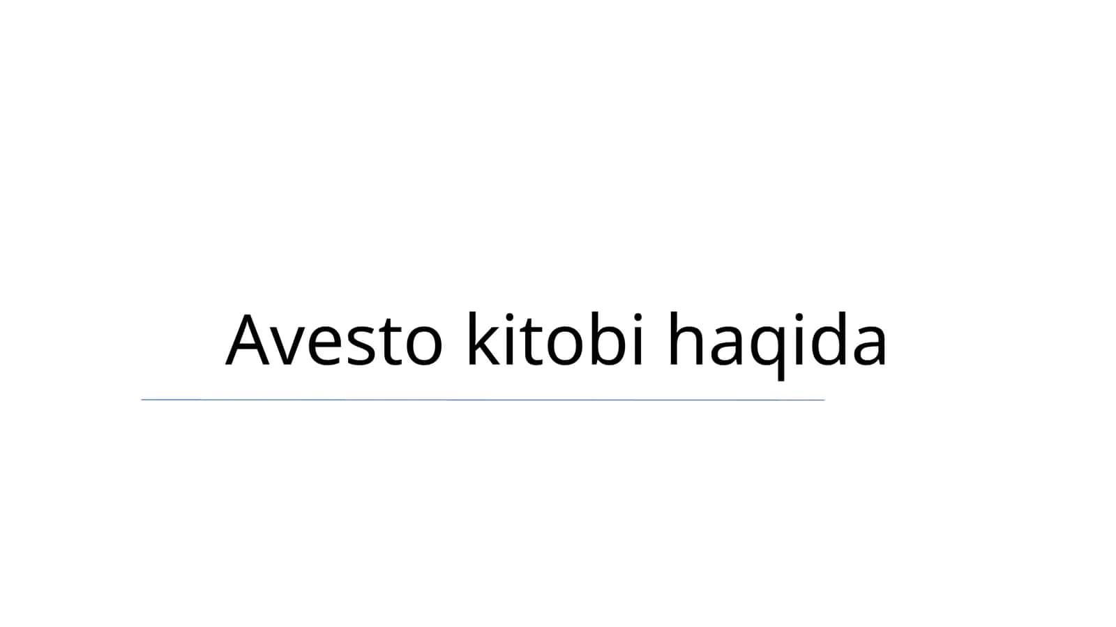 Avesto kitobi haqida 1