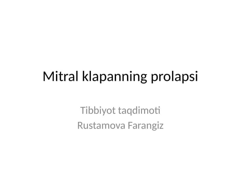 Mitral klapanning prolapsi 1