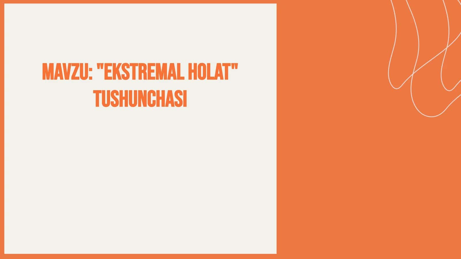 Ekstremal holat tushunchasi 1