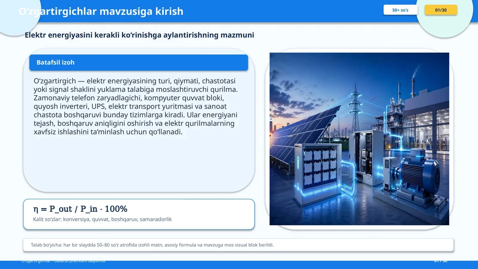 O‘zgartirgichlar mavzusiga kirish 1