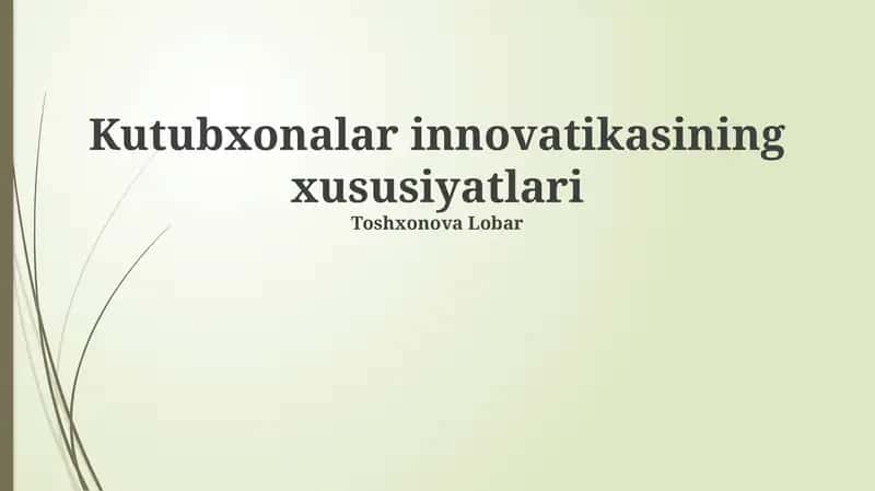 Innovatsiya mohiyati va ta'rifi 1