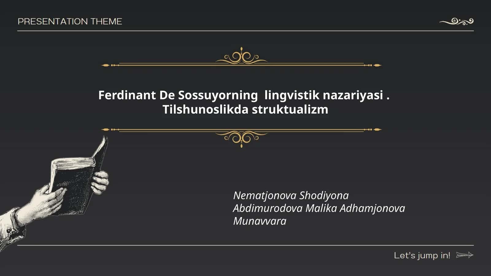 Ferdinant De Sossuyorning lingvistik nazariyasi 1