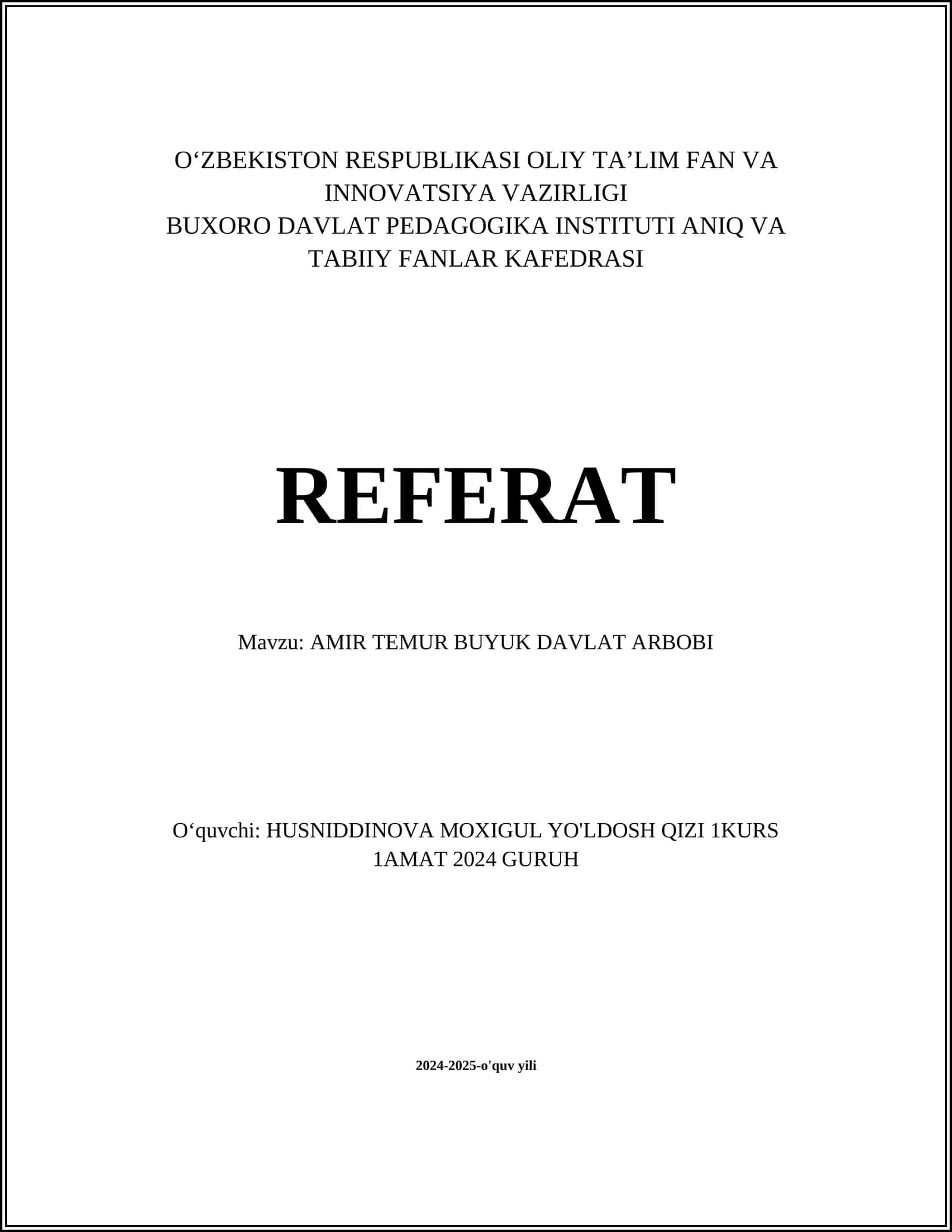 AMIR TEMUR BUYUK DAVLAT ARBOBI 1