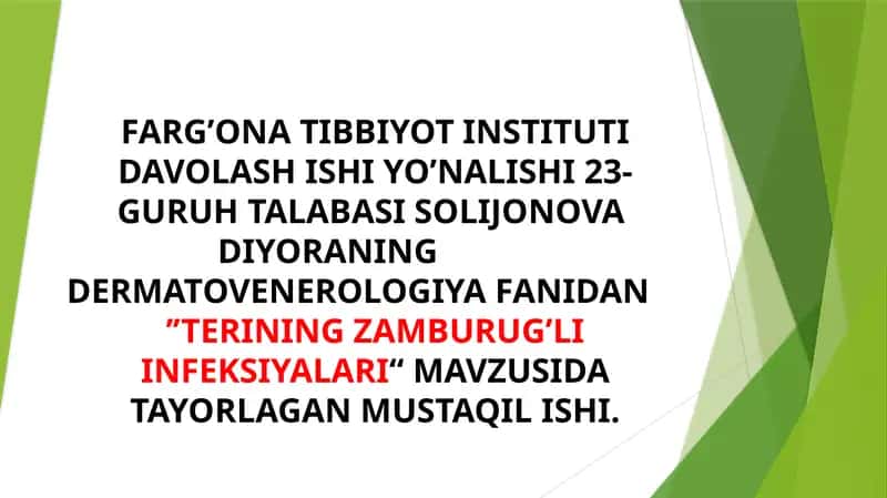 Terining Zamburug'li Infeksiyalari 1