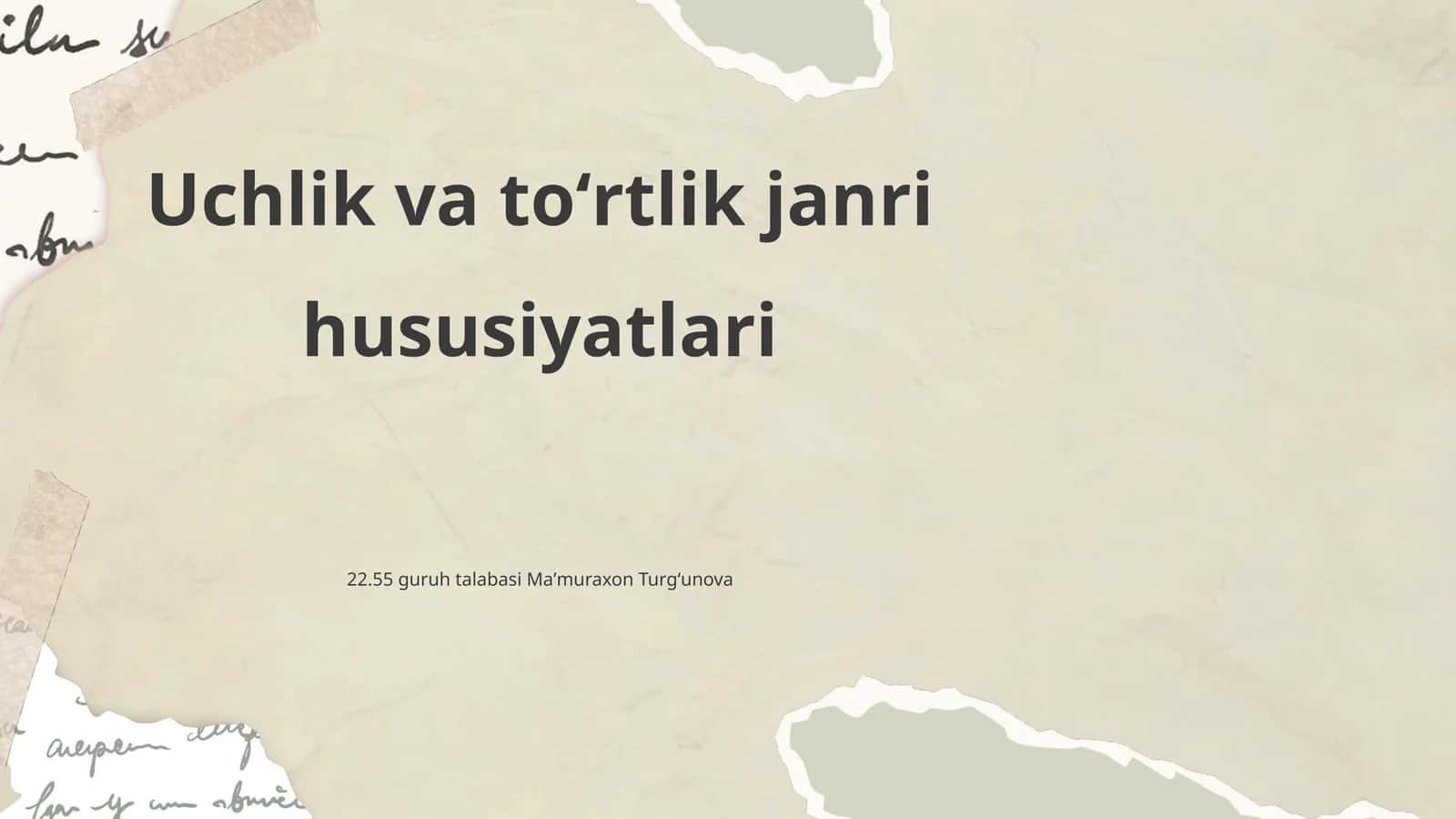 Uchlik va to'rtlik janrlari 1