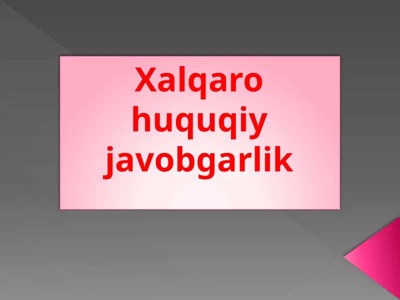 Xalqaro huquqiy javobgarlik 1