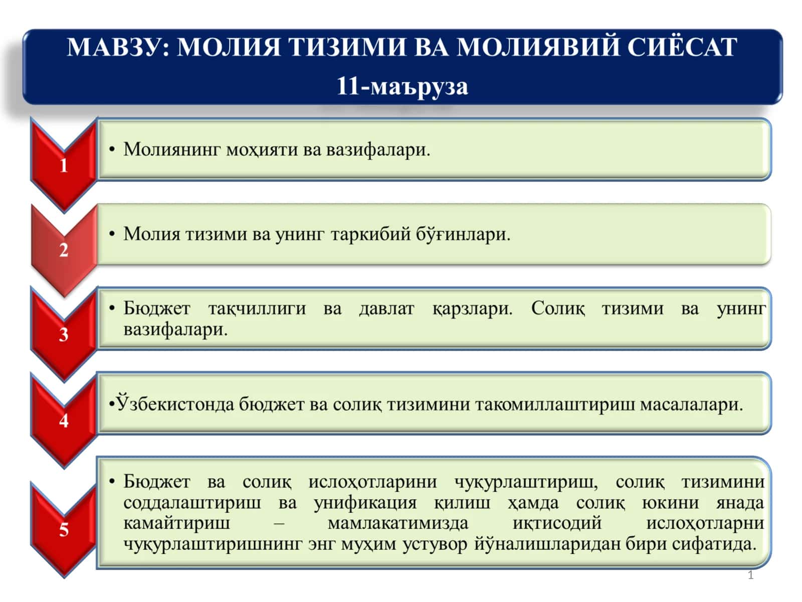 Молиянинг моҳияти ва вазифалари 1