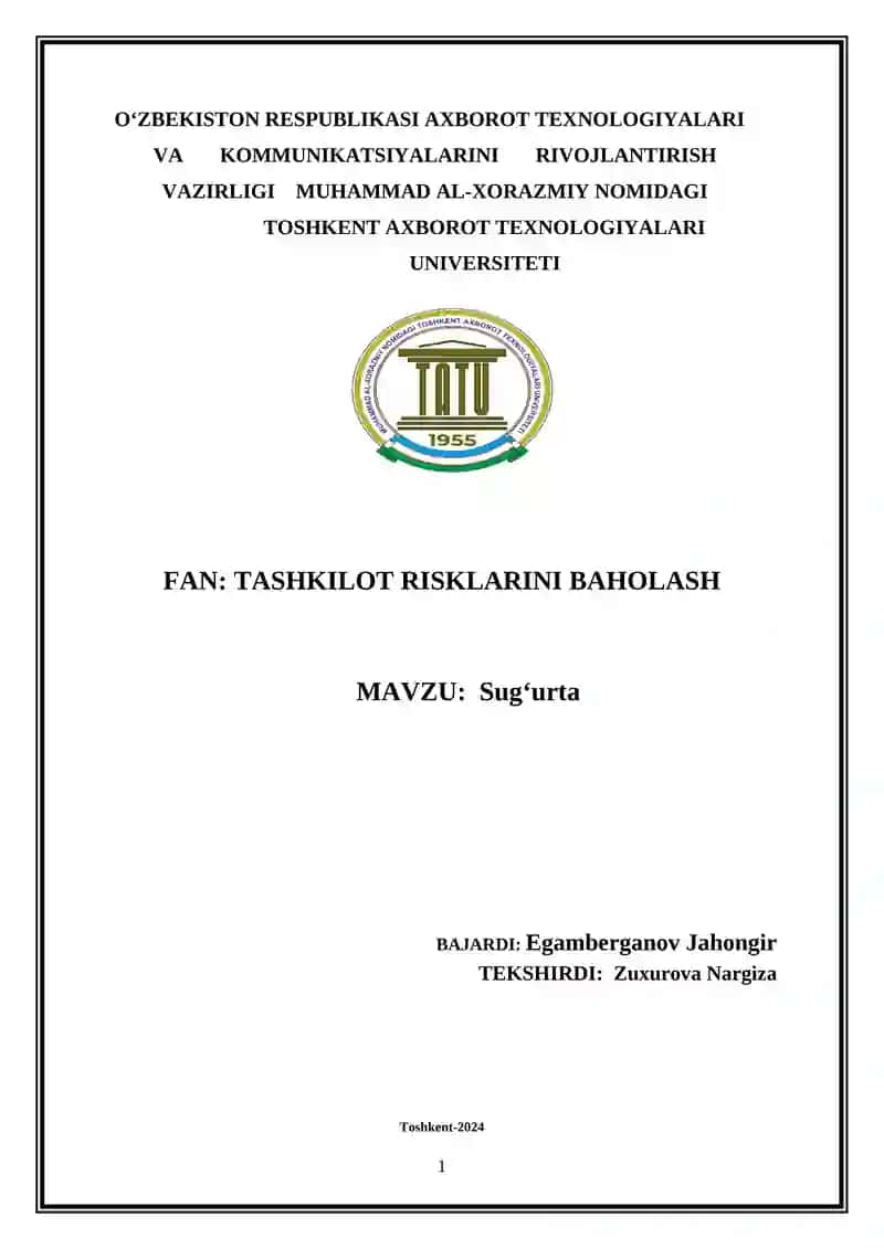 Sug‘urtalash — iqtisodiy risklarni minimallashtirish