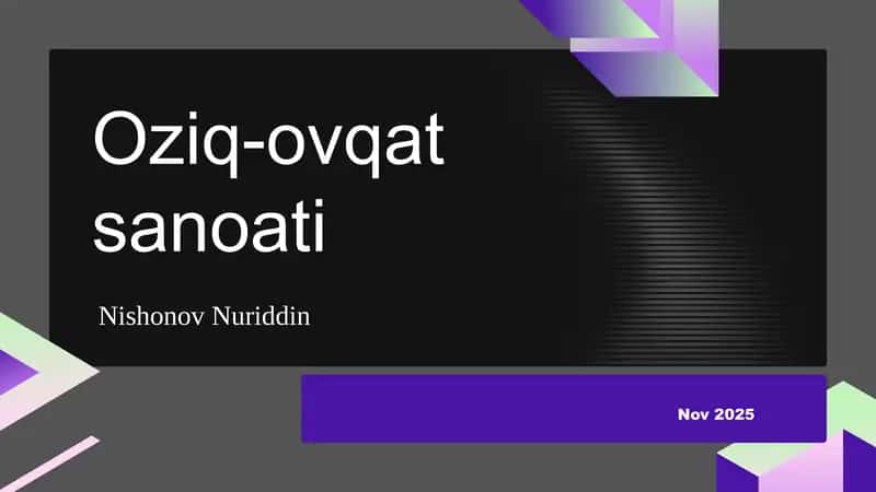 Oziq ovqat sanoati 1