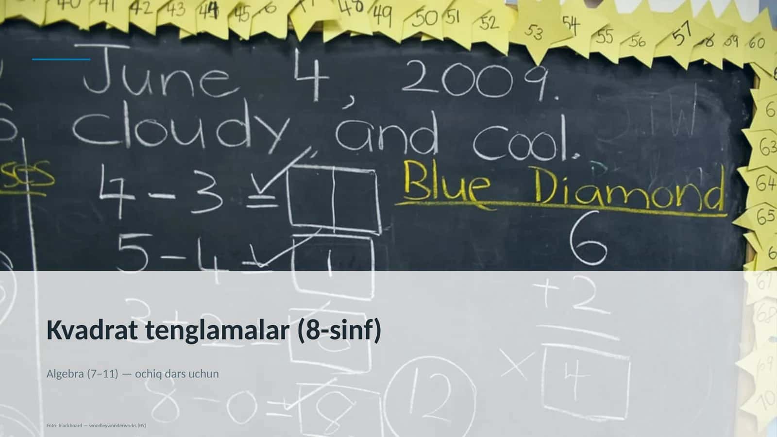 Kvadrat tenglamalar (8-sinf) 1
