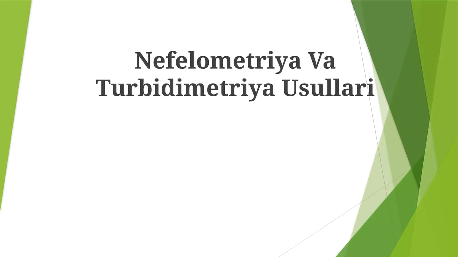 Nefelometriya Va Turbidimetriya Usullari 1
