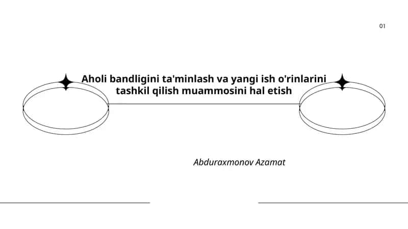 Aholi bandligini ta'minlash va yangi ish o'rinlarini tashkil qilish muammosini hal etish 1