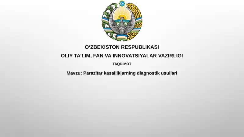 Parazitarkasalliklarningdiagnostikusullari 1