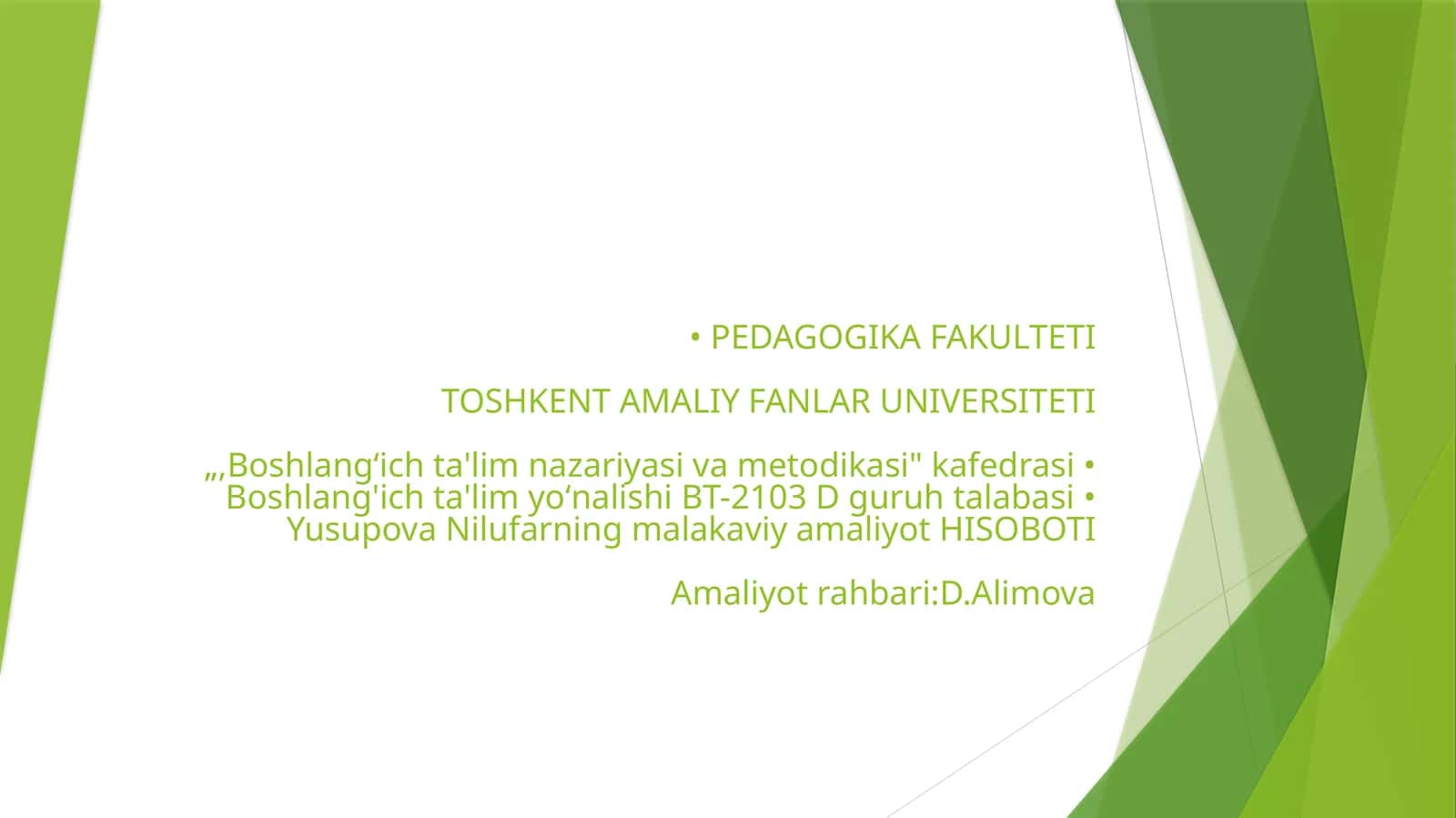 Boshlangʻich ta'lim nazariyasi va metodikasi 1