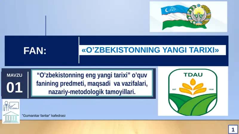 O’zbekistonning yangi tarixi 1