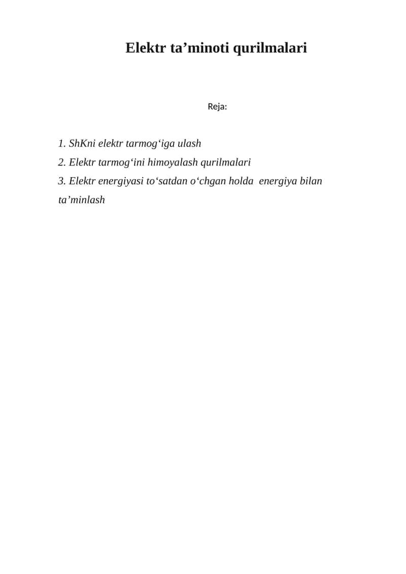 Elektr ta’minoti qurilmalari 1