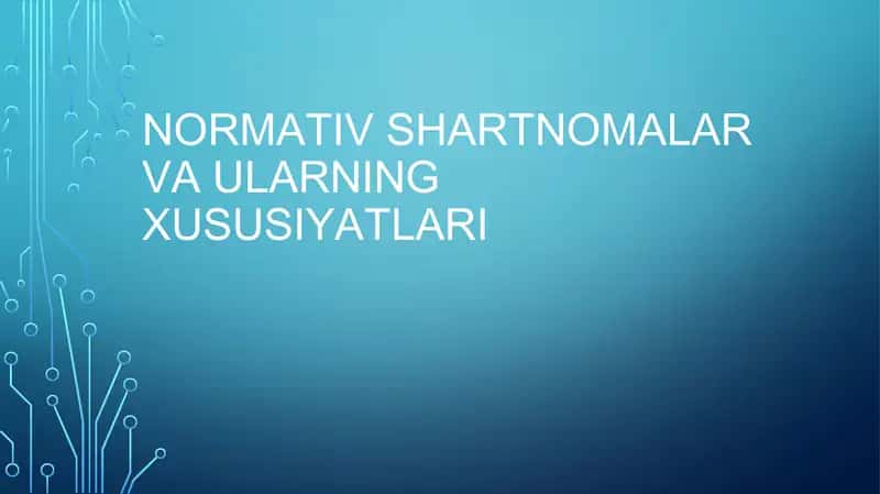 Normativ shartnomalar 1