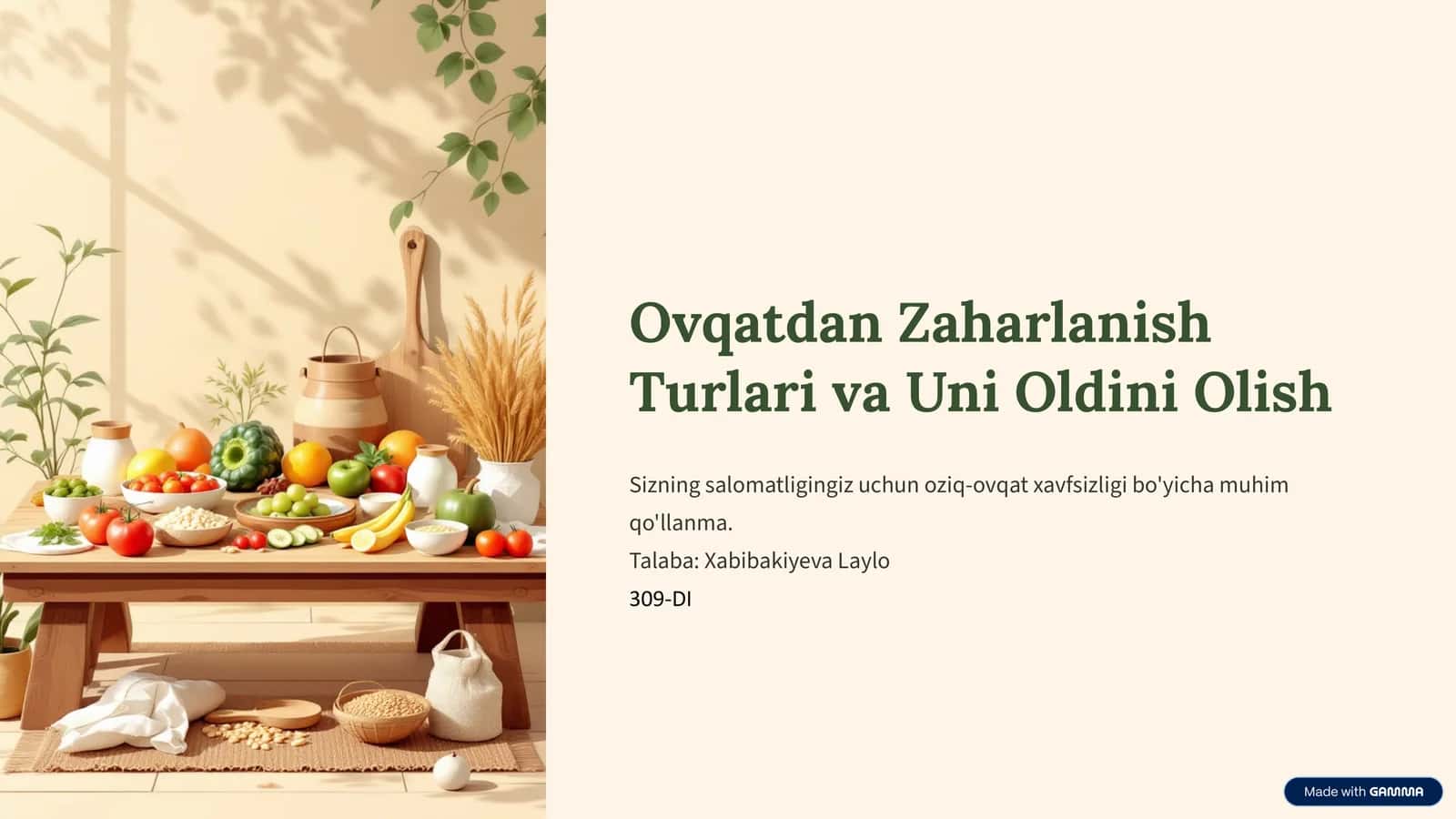 Ovqatdan Zaharlanish Turlari va Uni Oldini Olish 1