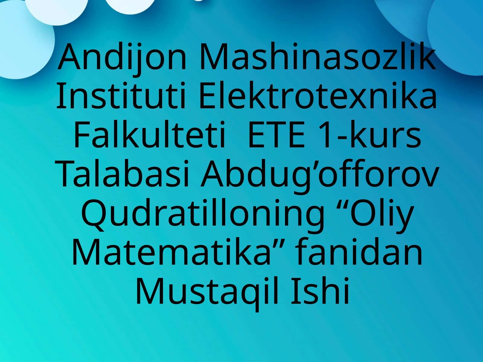 Elementar Funksiyalarning Xosilalari 1