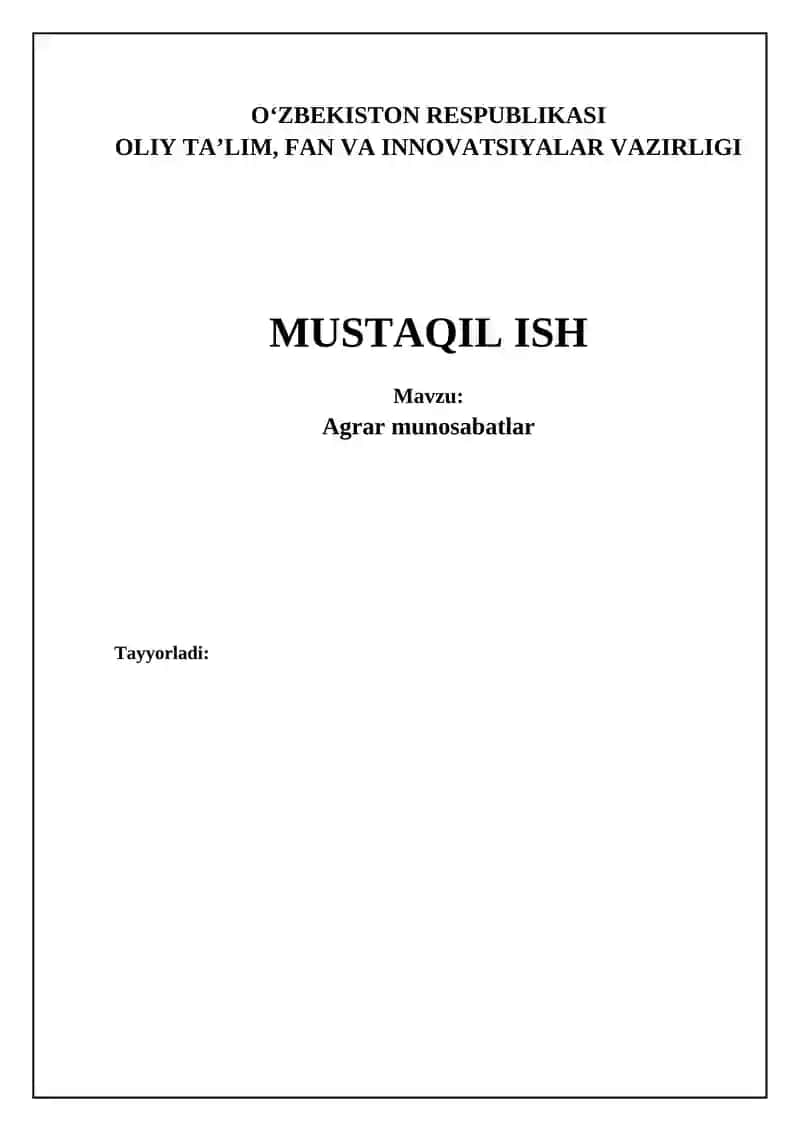 Agrar munosabatlar